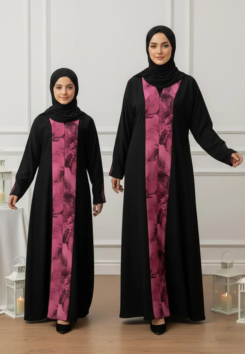 NUKHBAA  The Amira Mother & Daughter Abaya: Modern Practicality-813MD  (Dresses are sold individually. To create a matching mom and daughter set, please purchase two items in different sizes) for Women | Best Price UAE